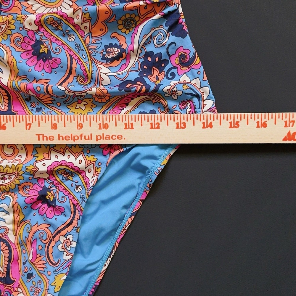 Lucky Brand One Piece Swimsuit Small Paisley Halter Tie Removable Cups NWOT - Picture 11 of 15